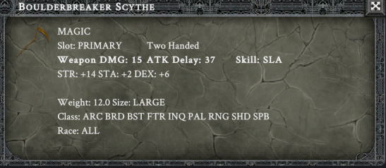 BOULDERBREAKER SCYTHE item card